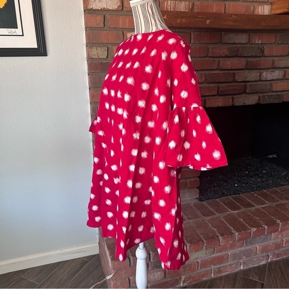 NWT Anthropologie Norblack Norwhite Polka Dot Bell-Sleeve Dress in Red Sz XS/S - Picture 8 of 13